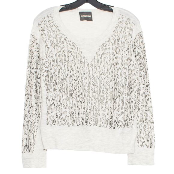 Monrow Womens Top Embellished Studded Grunge Rock Cyber Punk USA Size Small JB - Picture 1 of 8